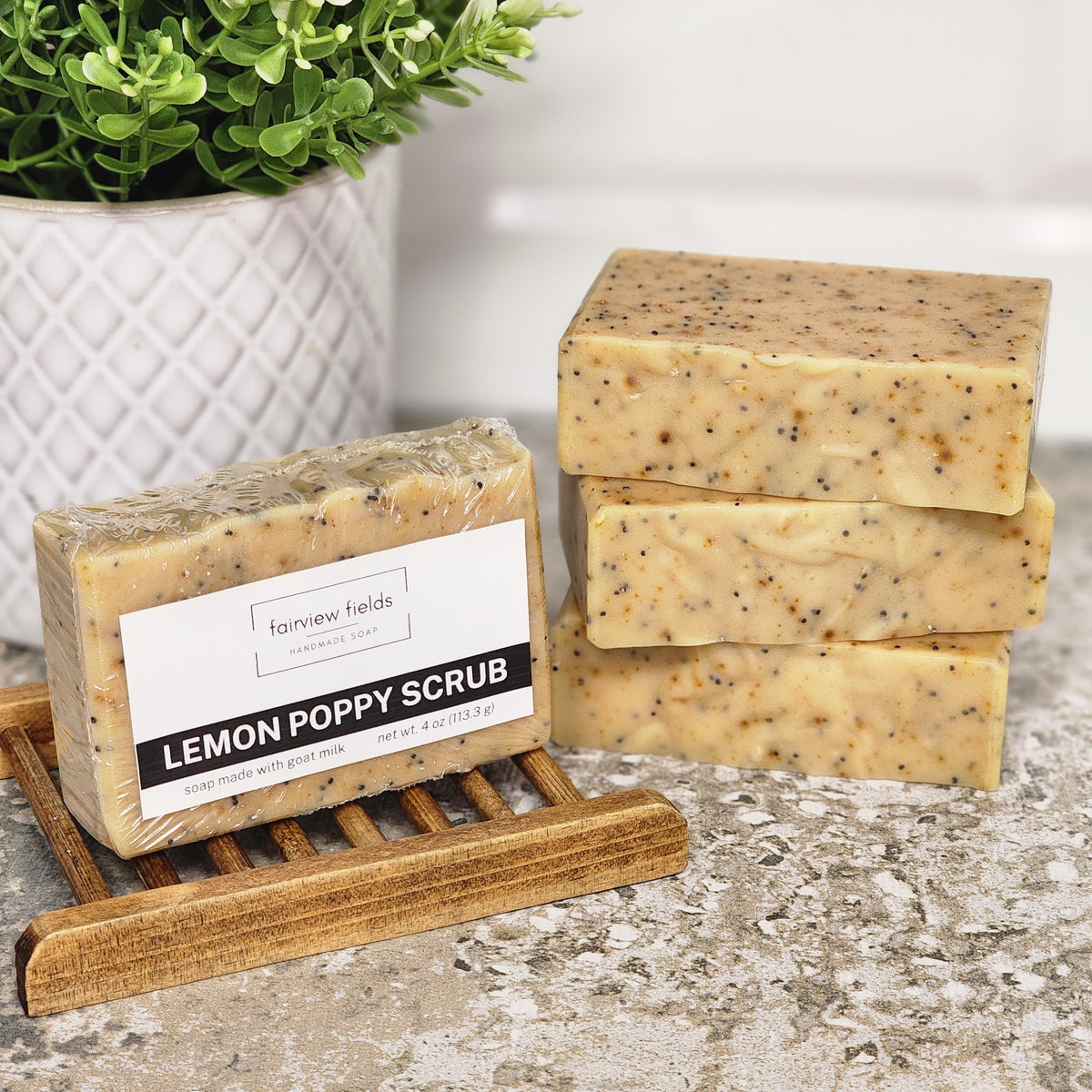 Lemon Poppy Scrub Goat Milk Soap